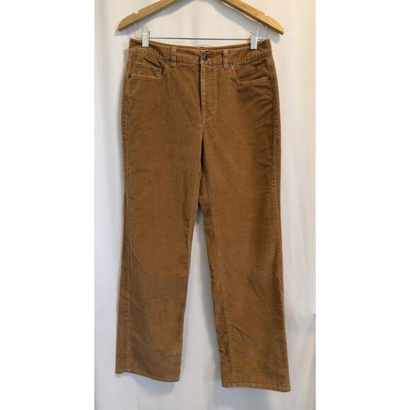Talbots Petites | Women’s Faux Suede Straight Leg Pants Tan High Rise - Picture 1 of 6
